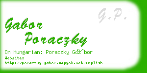 gabor poraczky business card